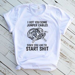 Jumper Cables Funny Tee Graphic Short Sleeve T-Shirt